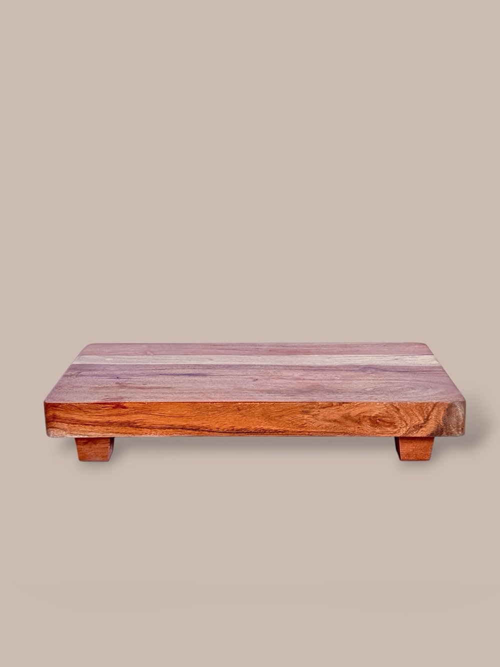 Natural Wood Footed Sushi or Charcuterie Serving Board • 9 x 17”